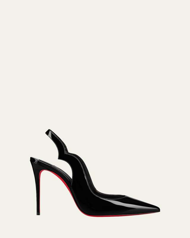 Hot Chick Patent Red Sole Slingback Pumps